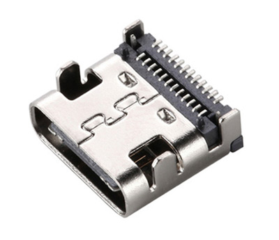 USB3.0充电座TYPE-C母座24P双排贴片5A快充前插后贴24Pin板上